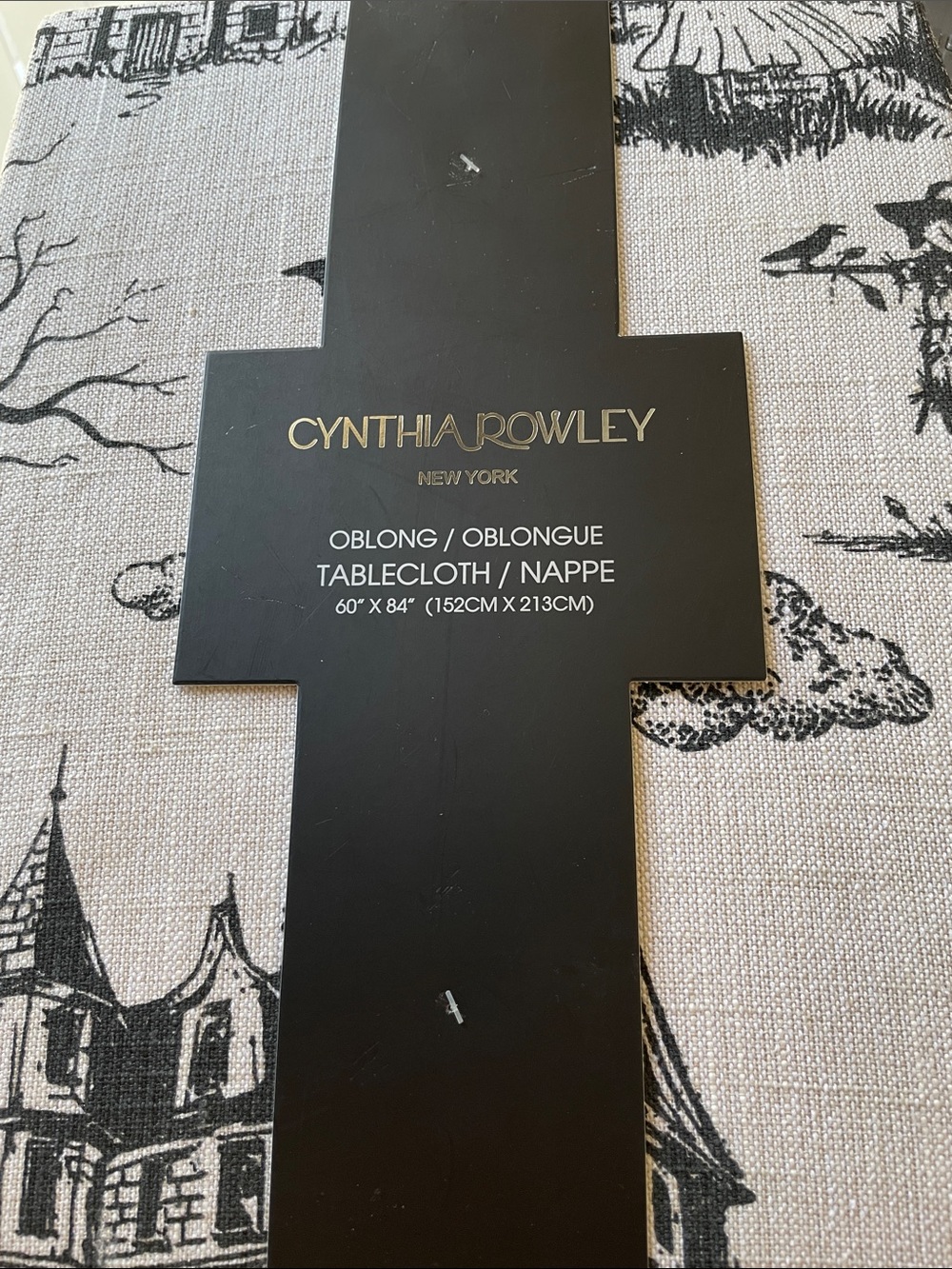 Halloween Themed Oblong Tablecloth 60” x 84” Cynthia Rowley New York NEW w/ Tag